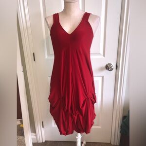 Sympli Elegant Red Sleeveless Dress - Made in Canada